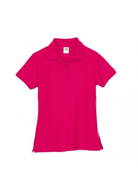 Tricou polo ciclam , bumbac, Fruit of the Loom